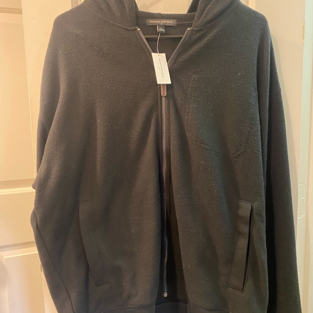 Banana Republic Men's Black Zip-Up Hoodie